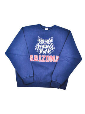 Vintage Arizona Wildcats NCAA Football Basketball Navy Sweatshirt Size Large
